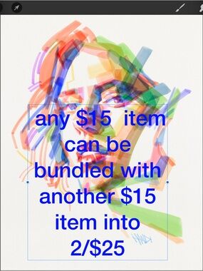 Any $15 item can be bundled with another $15 item into 2/$25